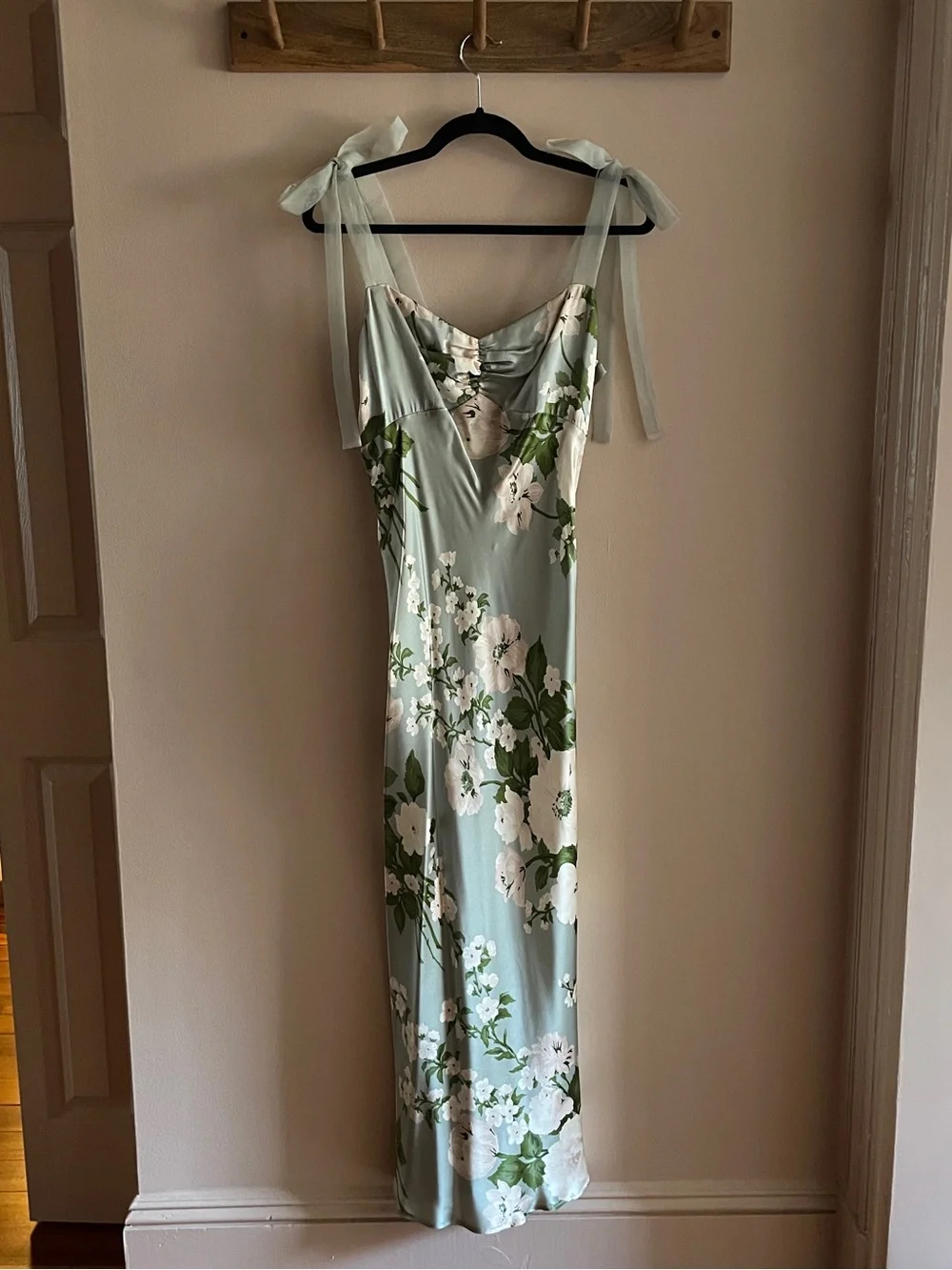 Reformation Alene Silk Slip Midi Dress with Tie Straps - Picture 3 of 15